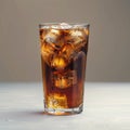 Refreshing glass of soda over ice, perfect thirst quencher