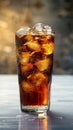 Refreshing glass of soda over ice, perfect thirst quencher Royalty Free Stock Photo