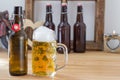 Refreshing glass tankard of frothy beer Royalty Free Stock Photo