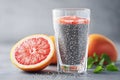 Refreshing Grapefruit Chia Seed Pudding Recipe Drink Good Resolution Stock Photo Royalty Free Stock Photo