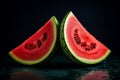 Refreshing Halved watermelon. Generate ai