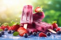 Refreshing Healthy mixed berry popsicle dessert. Generate Ai