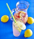 Refreshing Homemade Ice Cold Strawberry Lemonade Royalty Free Stock Photo