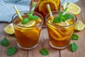 Refreshing homemade lemon iced tea