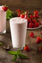 Refreshing Homemade Strawberry Milkshake Royalty Free Stock Photo