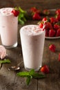 Refreshing Homemade Strawberry Milkshake Royalty Free Stock Photo