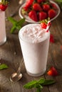 Refreshing Homemade Strawberry Milkshake Royalty Free Stock Photo