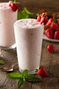 Refreshing Homemade Strawberry Milkshake Royalty Free Stock Photo