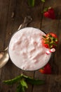 Refreshing Homemade Strawberry Milkshake Royalty Free Stock Photo