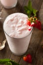 Refreshing Homemade Strawberry Milkshake Royalty Free Stock Photo