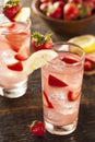 Refreshing Ice Cold Strawberry Lemonade Royalty Free Stock Photo