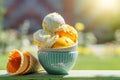 Refreshing ice cream with lemon flavour Royalty Free Stock Photo