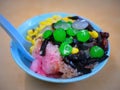 Colourful ice kacang, a popular dessert in Singapore and Malaysia Royalty Free Stock Photo