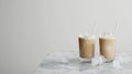 Refreshing Iced Drinks on a Marble Table.Generative AI Royalty Free Stock Photo