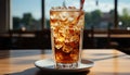 Refreshing iced coffee quenches thirst on a hot summer day generated by AI Royalty Free Stock Photo