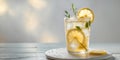 Refreshing Iced Ginger and Lemon Tea with Ice Cubes. Royalty Free Stock Photo