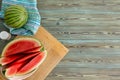 Refreshing juicy sliced fresh watermelon