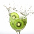 Refreshing Kiwi Fruit Splash A Captivating Visual Delight