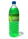 Refreshing lemon drink in plastic bottle