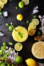 Refreshing Lemon, Lime and Ginger Smoothie Royalty Free Stock Photo