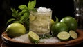 Refreshing lemon mojito, a summer cocktail with citrus freshness generated by AI