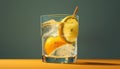 Refreshing lemonade in a glass, perfect for summer enjoyment generated by AI Royalty Free Stock Photo