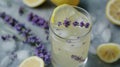 Refreshing Lemonade With Lavender and Lemon Slices Royalty Free Stock Photo