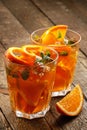 Refreshing lemonade with oranges and mint Royalty Free Stock Photo