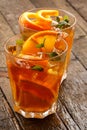 Refreshing lemonade with oranges and mint Royalty Free Stock Photo
