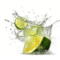 Refreshing Lemonade Splash On Vibrant Watermelon - Hd Quality Royalty Free Stock Photo