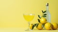 A refreshing Lemoncello cocktail summer drink, minimalism. AI generated Royalty Free Stock Photo