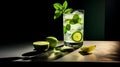 Refreshing Lime And Mint Cocktail With Stunning Softbox Lighting Royalty Free Stock Photo