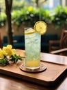 Refreshing Lime Mint Cooler on a Sunlit Terrace