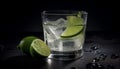 A refreshing lime mojito cocktail with citrus fruit and ice generated by AI