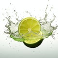Refreshing Lime Splash: Vibrant Synchromism Art With Crisp Precisionist Style