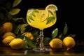 Refreshing Limoncello cocktail. Generate Ai