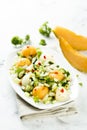 Refreshing melon salad with cucumber and chili