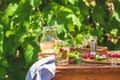 Refreshing mint cocktail mojito with rum, lime and raspberry