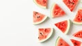 Refreshing Moments: Vibrant Watermelon Collage Enlivening a Blank Canvas Royalty Free Stock Photo