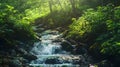 A refreshing mountain stream valley Royalty Free Stock Photo
