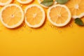 A refreshing natural backdrop featuring vibrant slices of citrus limes and lemons. AI Generated Royalty Free Stock Photo