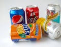 Refreshing non-alcoholic carbonated soda cans