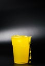 Refreshing orange juice with ice