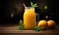 Refreshing Orange Juice Served in a Mason Jar