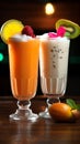 Refreshing pair Vibrant and tempting, two smoothie cocktails showcased