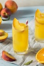 Refreshing Peach and Orange Fuzzy Navel Cocktail Royalty Free Stock Photo