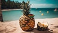 A Refreshing Pina Colada, Slice Of Pineapple, And Tropical Relaxation Generated By AI