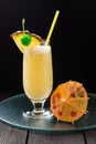 Refreshing pineapple cocktail with coconut cream