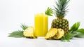 Refreshing Pineapple Juice Image For Summer Picnic Royalty Free Stock Photo