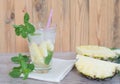Refreshing pineapple lemonade soda soft drinks